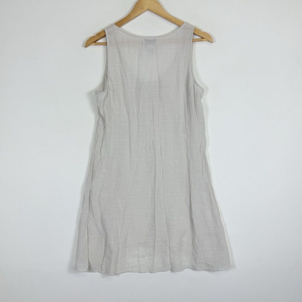 Soft Surroundings Top Women Large Beige Crinkle Flowy Breezy Coastal Lagenlook - Picture 4 of 6